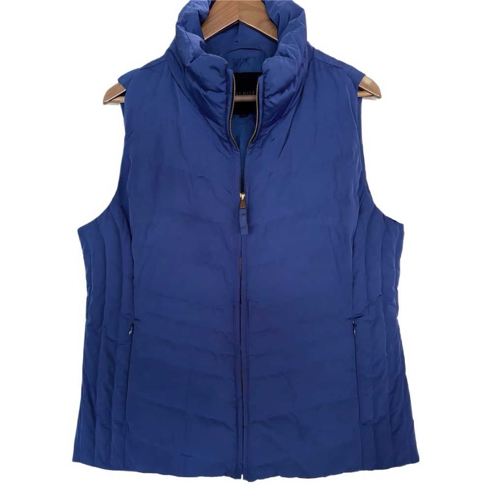 Talbots Blue Vest with Detachable Brown Faux Fur Collar - Picture 3 of 5
